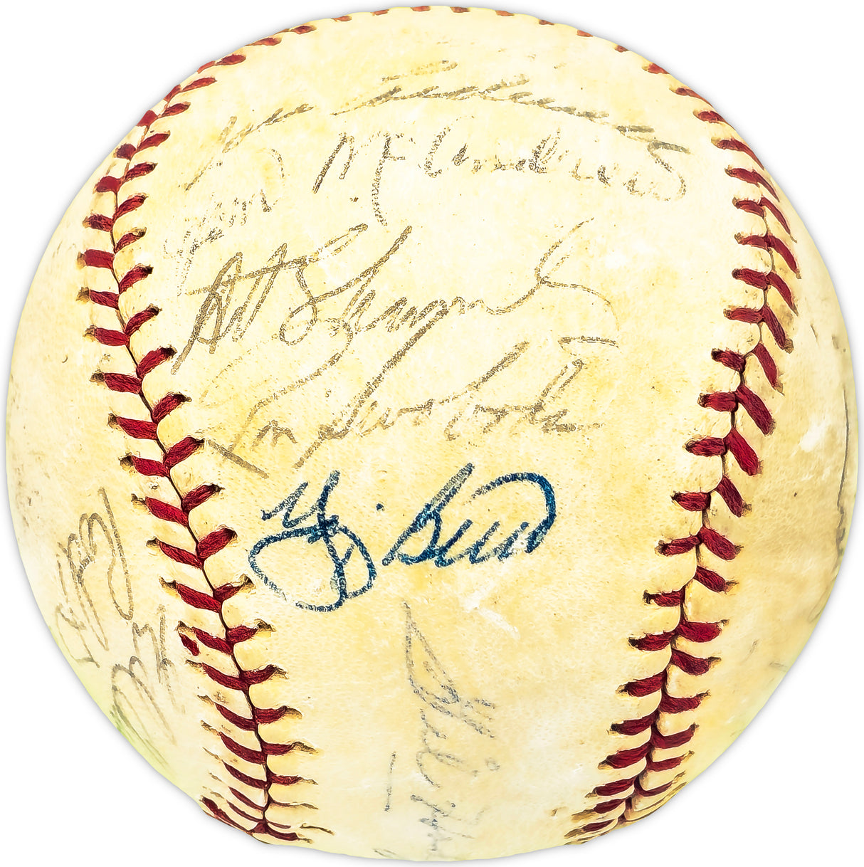 1969 New York Mets Team Signed Autographed Official Mets Baseball With 28 Signatures Including Yogi Berra Beckett BAS #AD78188