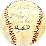 1969 New York Mets Team Signed Autographed Official Mets Baseball With 28 Signatures Including Yogi Berra Beckett BAS #AD78188