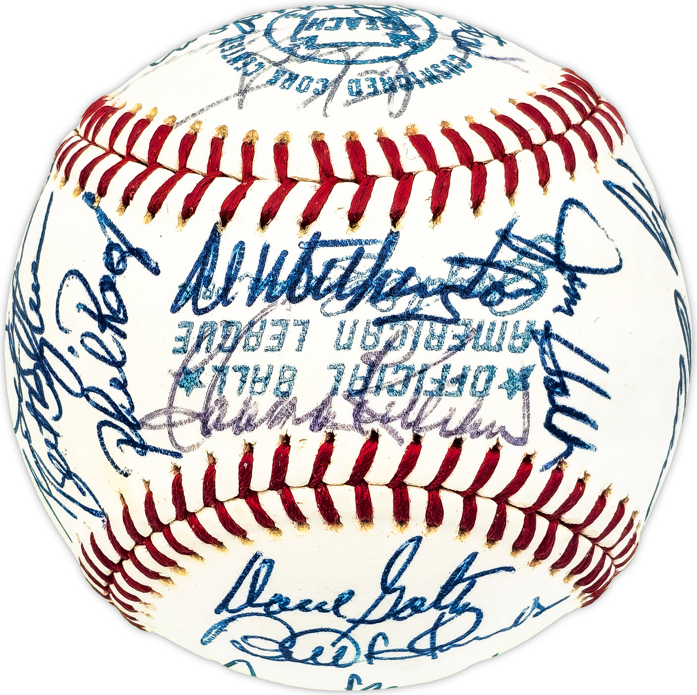 1973 Minnesota Twins Team Signed Autographed Official AL Baseball With 32 Signatures Including Harmon Killebrew & Rod Carew Beckett BAS #AD78202