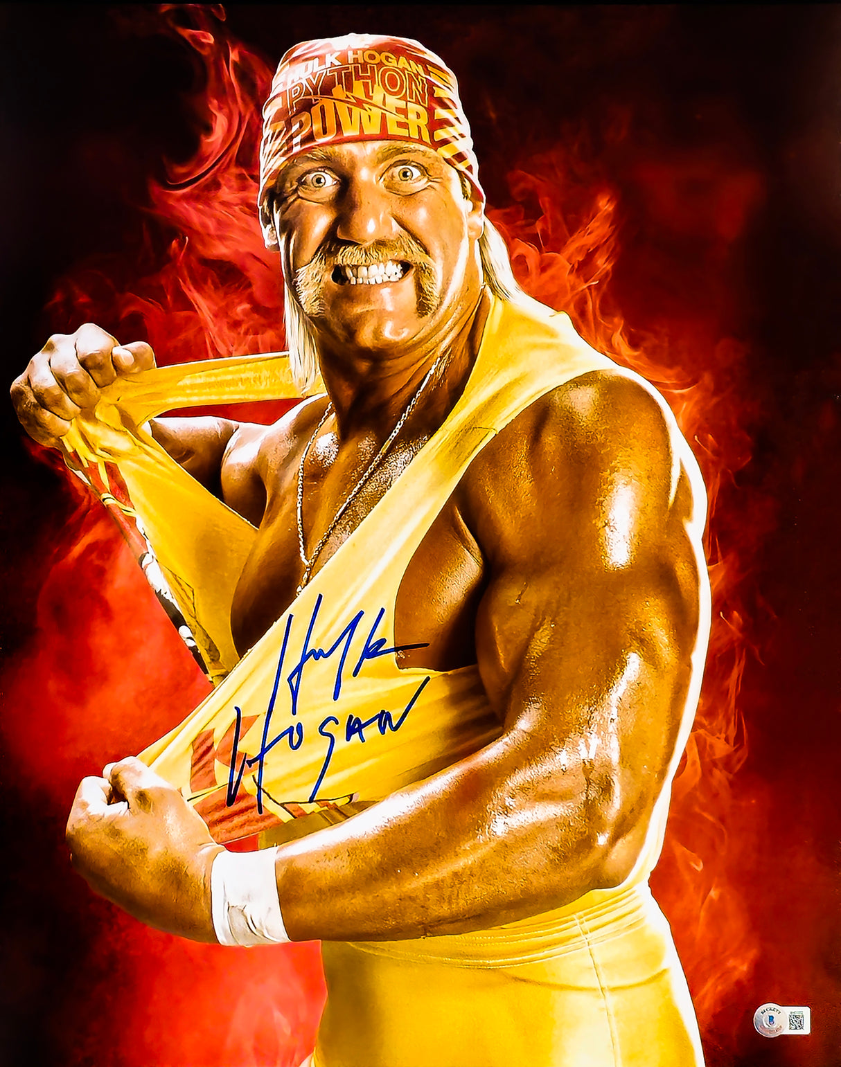 Hulk Hogan Autographed 16x20 Photo WWE Beckett BAS QR Stock #215341