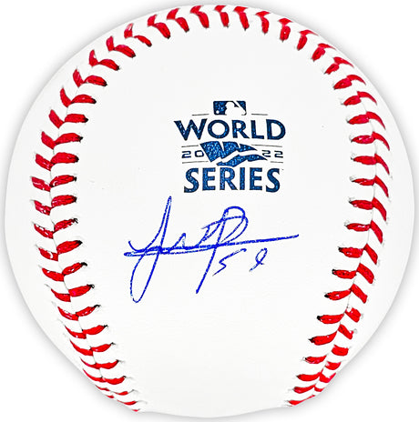 Framber Valdez Autographed Official 2022 World Series MLB Baseball Houston Astros Beckett BAS Witness Stock #215403