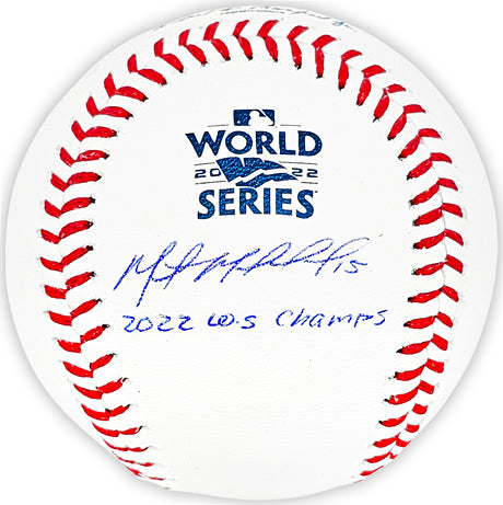 Martin Maldonado Autographed Official 2022 World Series MLB Baseball Houston Astros "2022 WS Champions" Beckett BAS Witness Stock #215405