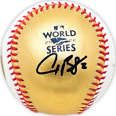 Alex Bregman Autographed Official 2022 Gold World Series Gold MLB Baseball Houston Astros Beckett BAS Witness Stock #215394