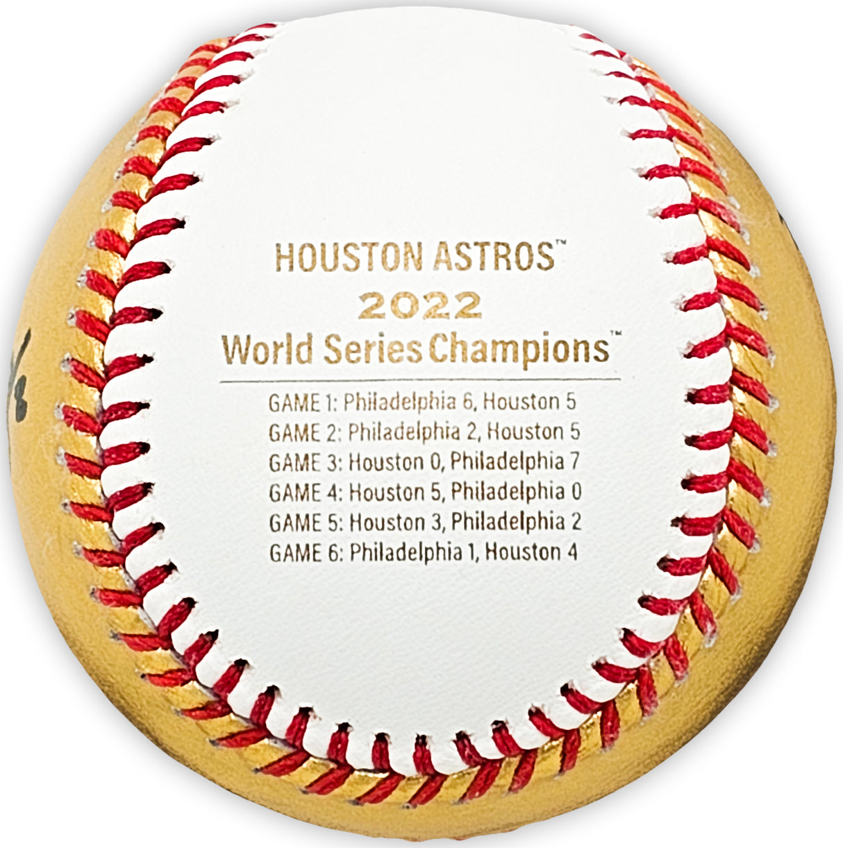 Alex Bregman Autographed Official 2022 Gold World Series Gold MLB Baseball Houston Astros Beckett BAS Witness Stock #215394