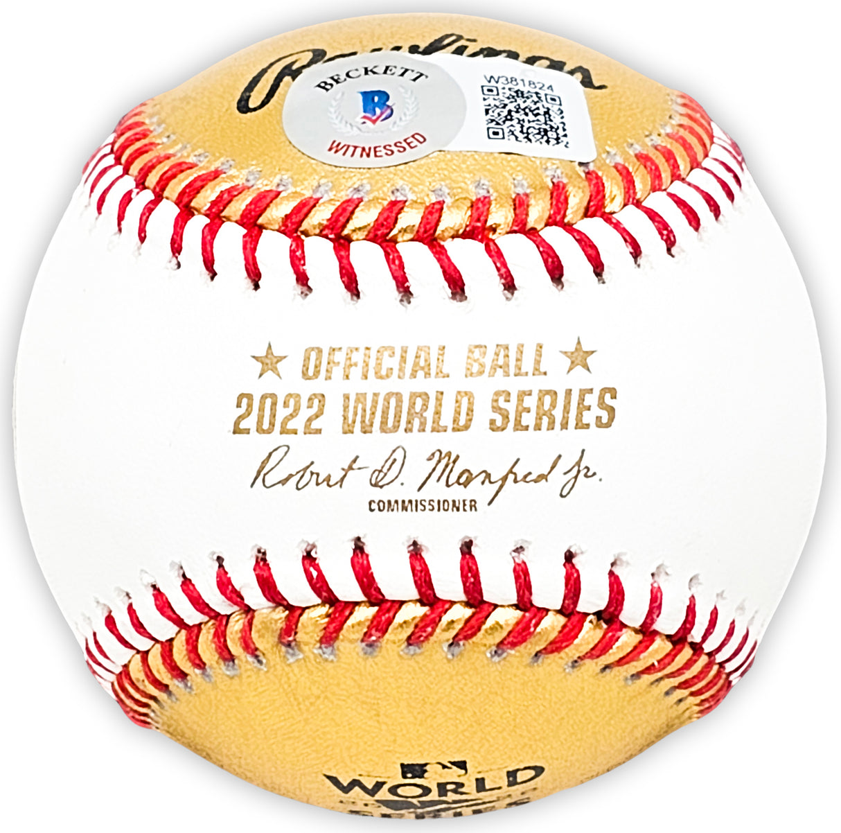 Yordan Alvarez Autographed Official 2022 Gold World Series Gold MLB Baseball Houston Astros Beckett BAS Witness Stock #215396