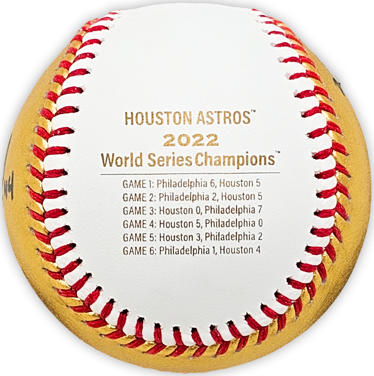 Yordan Alvarez Autographed Official 2022 Gold World Series Gold MLB Baseball Houston Astros Beckett BAS Witness Stock #215396