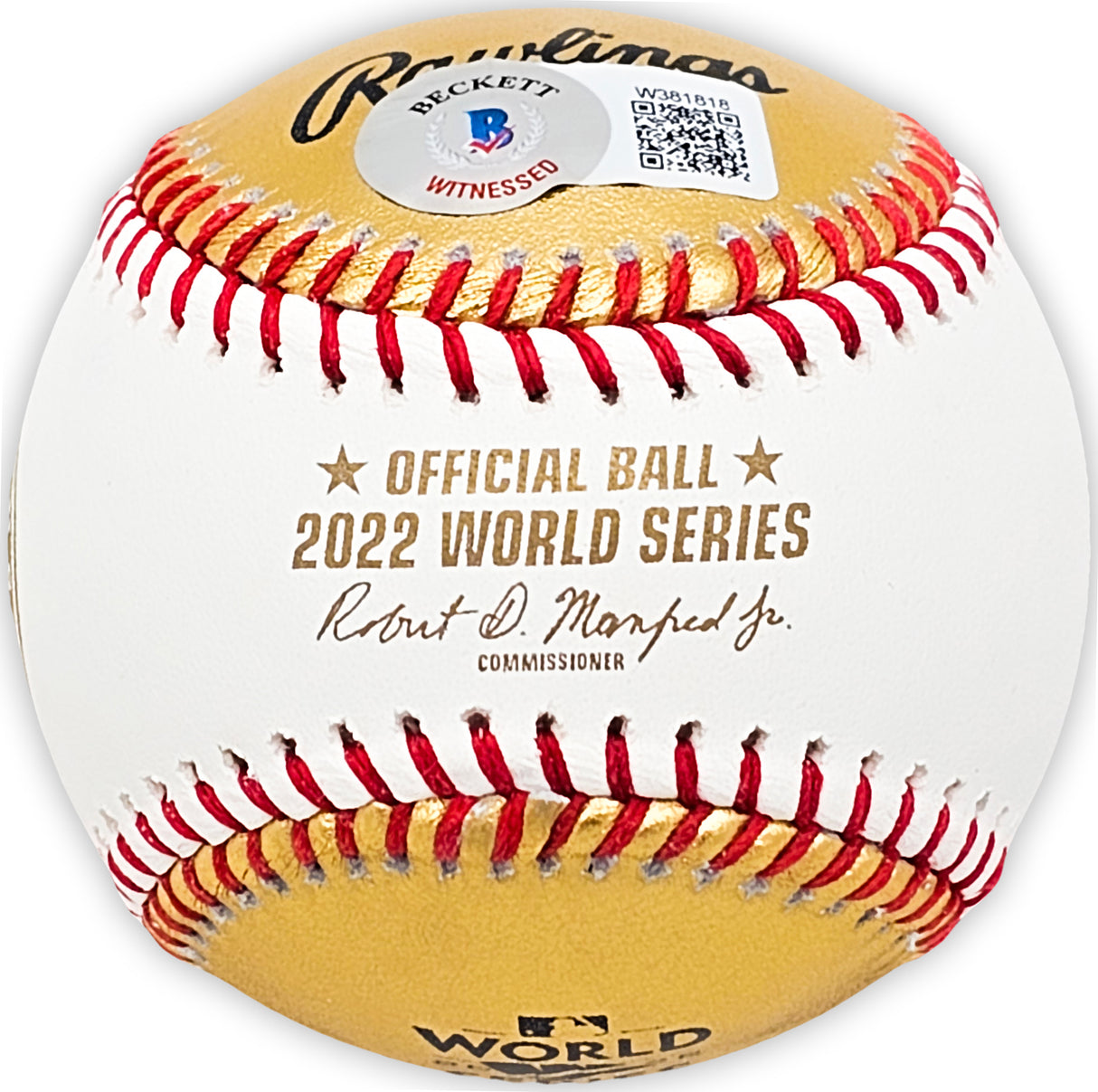 Kyle Tucker Autographed Official 2022 Gold World Series Gold MLB Baseball Houston Astros Beckett BAS Witness Stock #215400