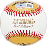 Kyle Tucker Autographed Official 2022 Gold World Series Gold MLB Baseball Houston Astros Beckett BAS Witness Stock #215400