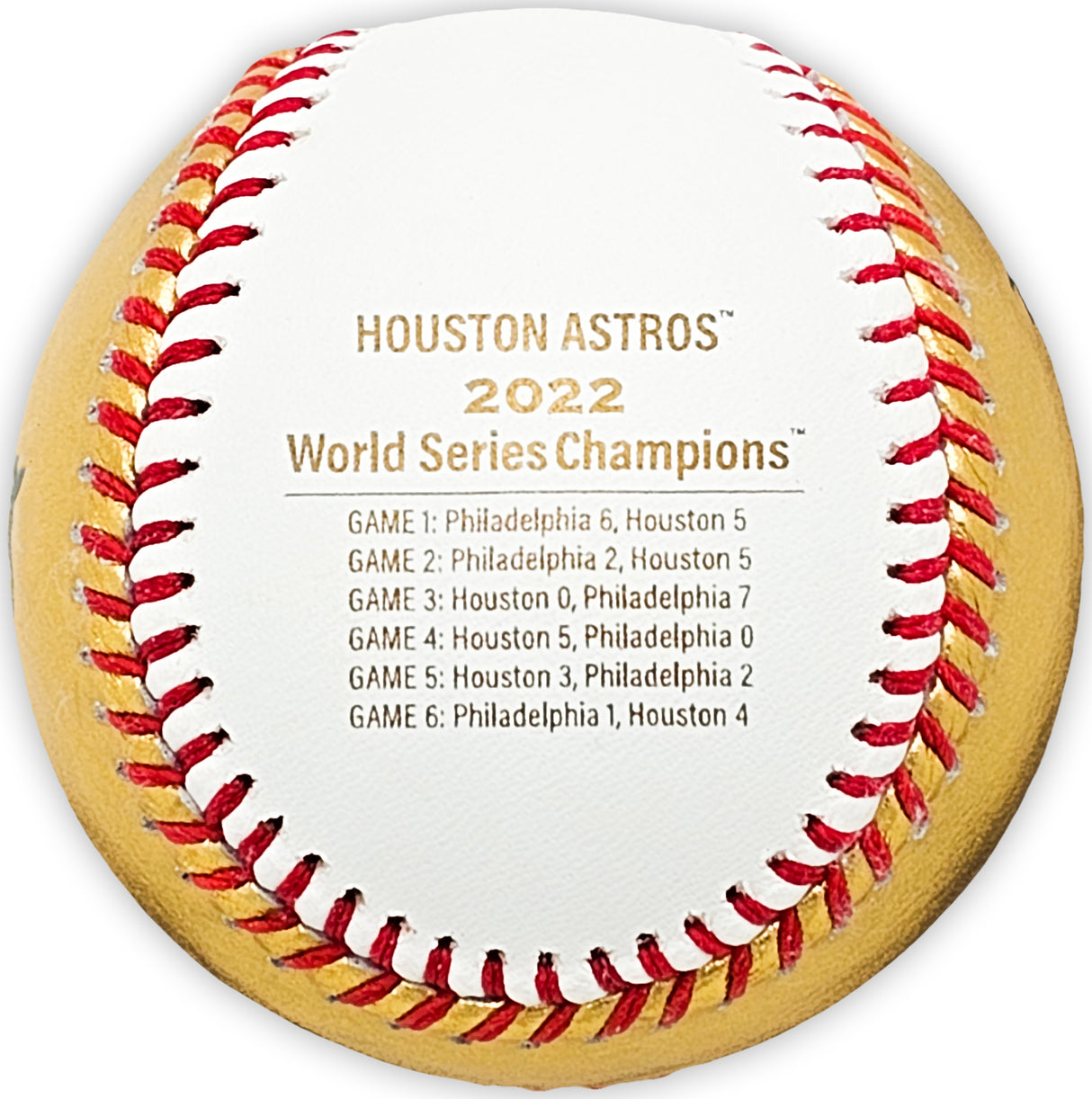 Kyle Tucker Autographed Official 2022 Gold World Series Gold MLB Baseball Houston Astros Beckett BAS Witness Stock #215400