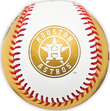 Framber Valdez Autographed Official 2022 Gold World Series Gold MLB Baseball Houston Astros Beckett BAS Witness Stock #215401