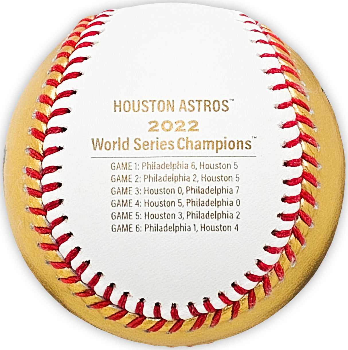 Framber Valdez Autographed Official 2022 Gold World Series Gold MLB Baseball Houston Astros Beckett BAS Witness Stock #215401