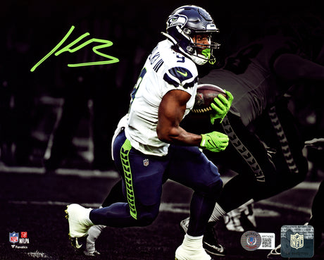 Kenneth Walker III Autographed Framed 8x10 Photo Seattle Seahawks Beckett BAS Witness Stock #214089