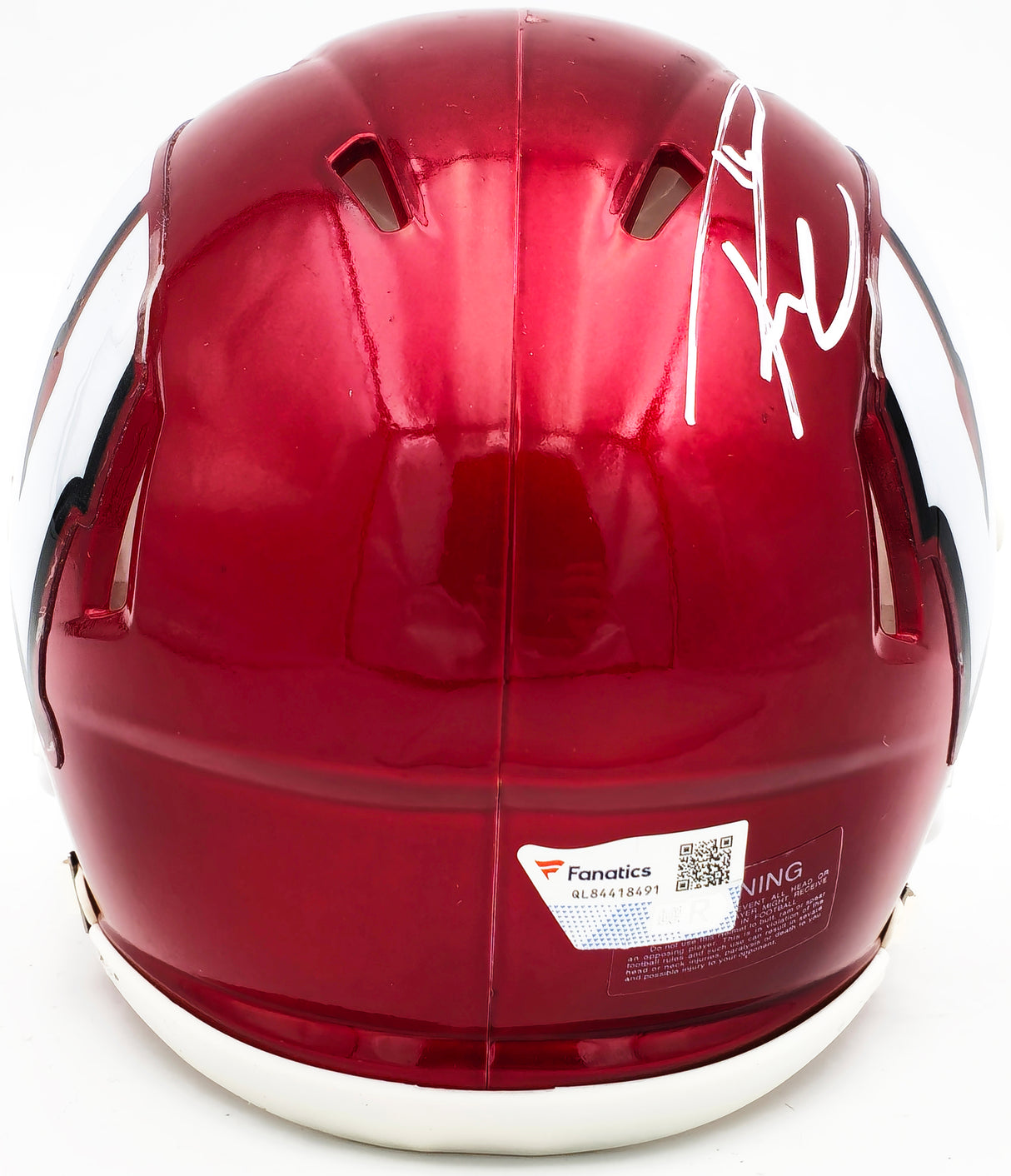 Russell Wilson Autographed Wisconsin Badgers Flash Red Speed Mini Helmet Fanatics Holo Stock #227951