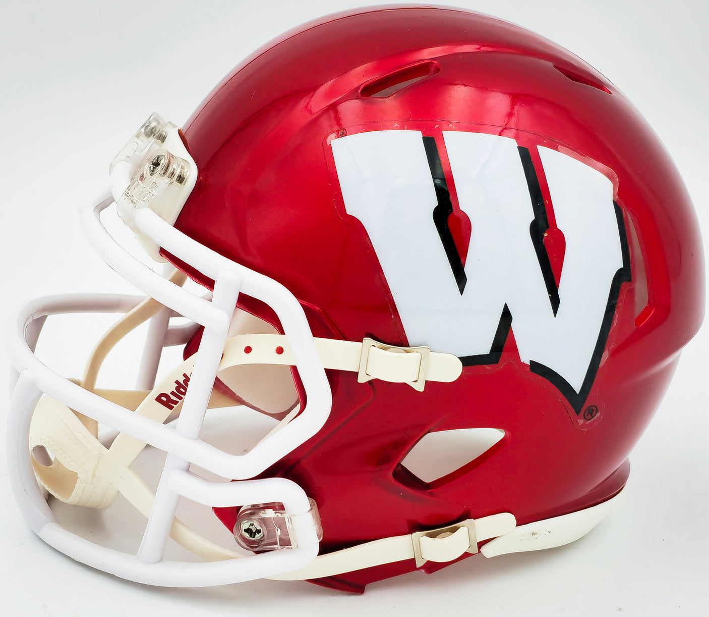 Russell Wilson Autographed Wisconsin Badgers Flash Red Speed Mini Helmet Fanatics Holo Stock #227951