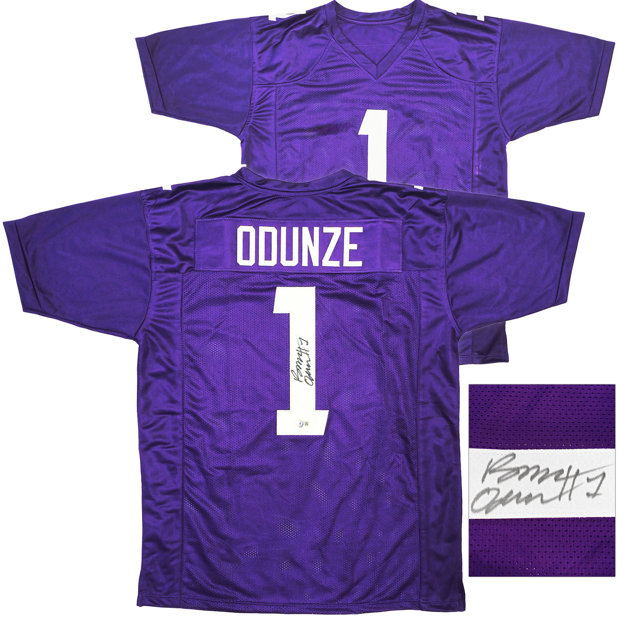 Washington Huskies Rome Odunze Autographed Purple Jersey Beckett BAS Witness Stock #227331