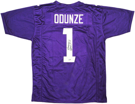 Washington Huskies Rome Odunze Autographed Purple Jersey Beckett BAS Witness Stock #227331