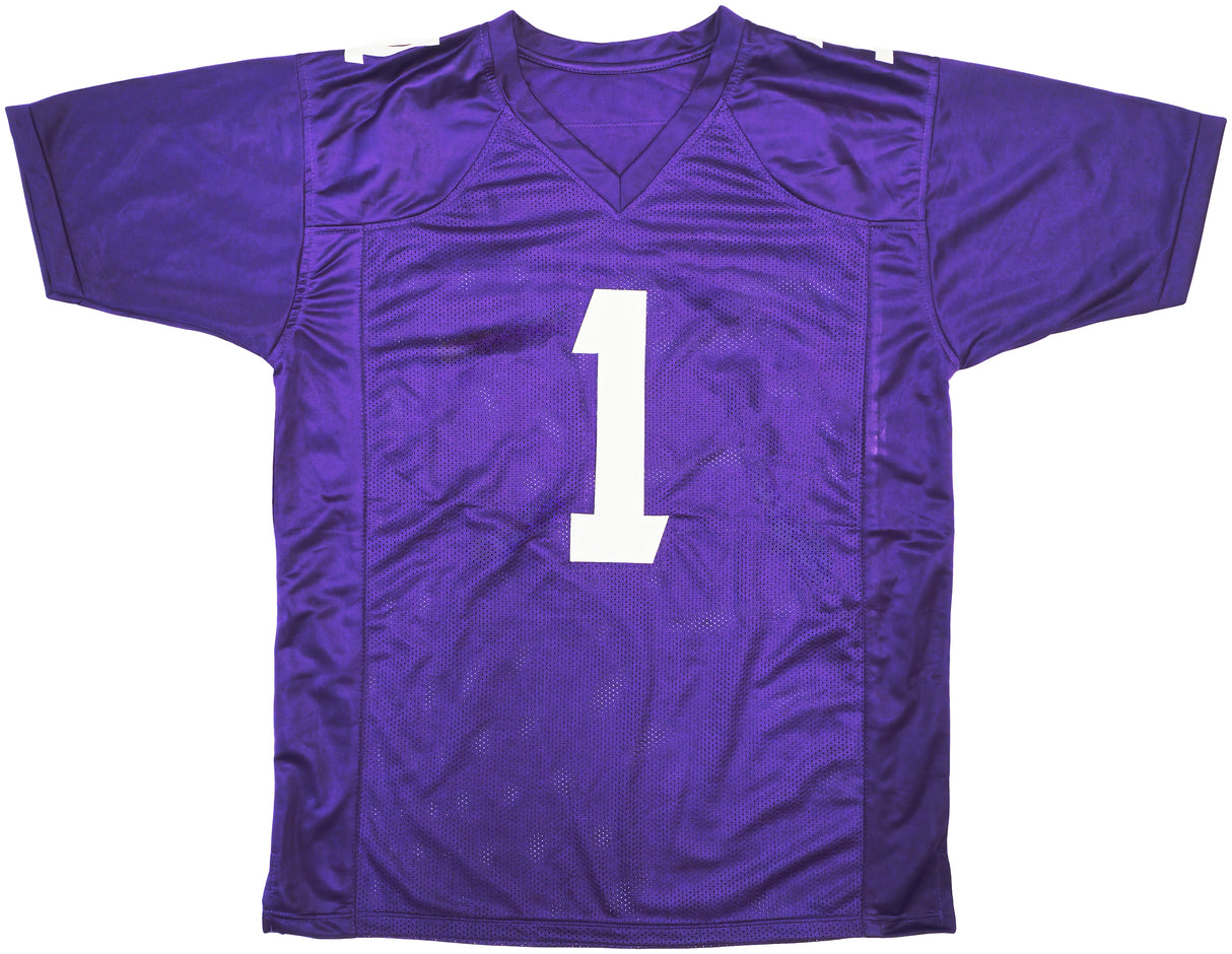 Washington Huskies Rome Odunze Autographed Purple Jersey Beckett BAS Witness Stock #227331