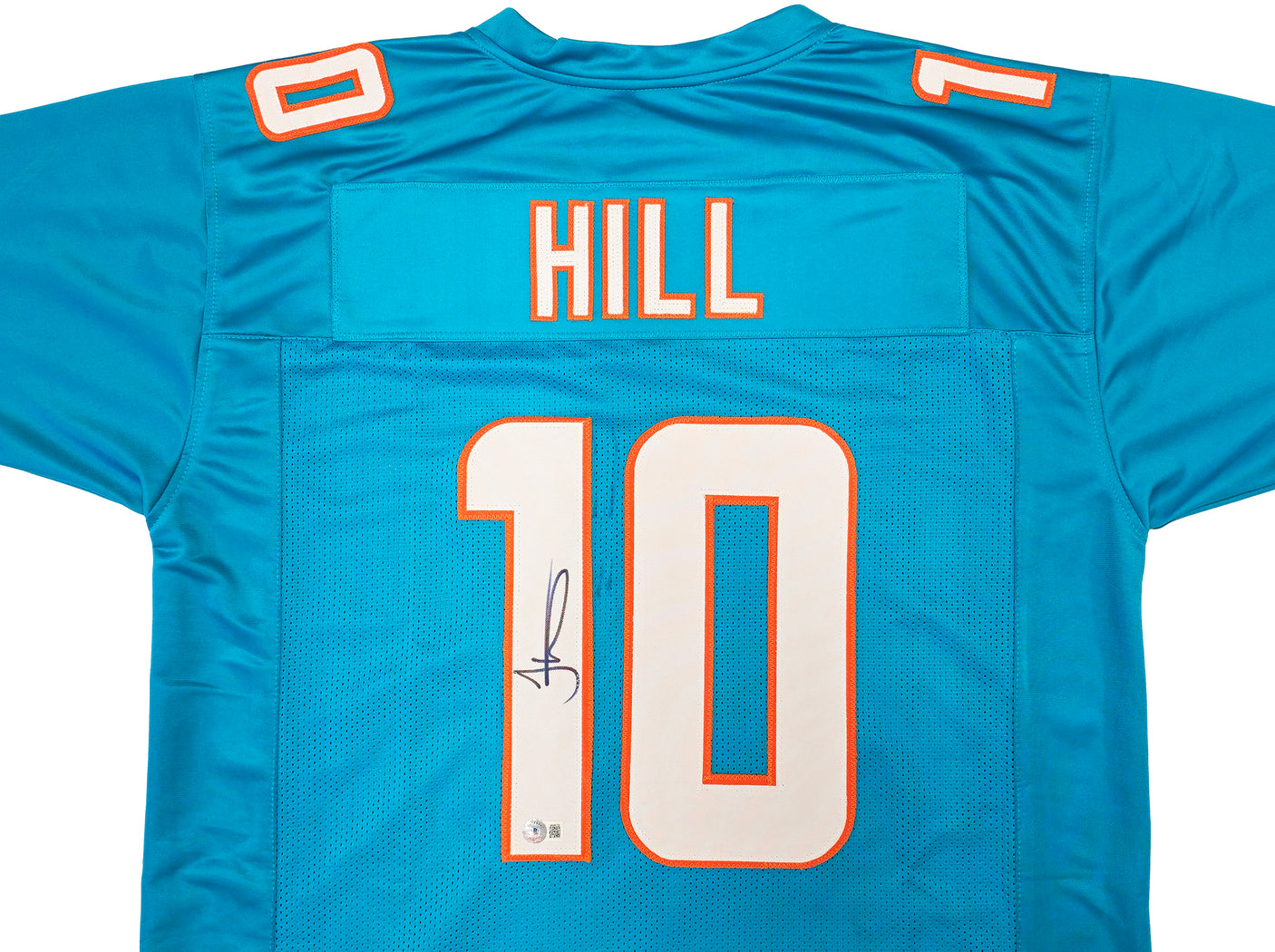 Miami Dolphins Tyreek Hill Autographed Teal Jersey Beckett BAS Witness Stock #227330