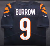 Cincinnati Bengals Joe Burrow Autographed Framed Black Nike Jersey Fanatics Holo #LG20406835