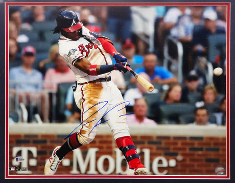 Ronald Acuna Jr. Autographed Framed 16x20 Photo Atlanta Braves Beckett BAS #Y10544