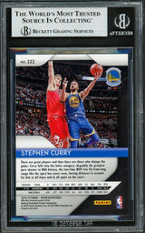 Stephen Curry Autographed 2018-19 Panini Prizm Card #222 Golden State Warriors Beckett BAS Stock #227997