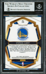 Stephen Curry Autographed 2018-19 Select Card #108 Golden State Warriors Beckett BAS Stock #227999