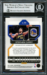 Stephen Curry Autographed 2021-22 Panini Prizm Card #154 Golden State Warriors Beckett BAS Stock #228004