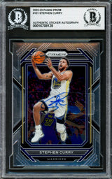 Stephen Curry Autographed 2022-23 Panini Prizm Card #101 Golden State Warriors Beckett BAS Stock #228008