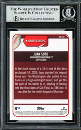 Juan Soto Autographed 2021 Topps Big League Souvenirs Card #SO-28 New York Yankees Beckett BAS Stock #228038