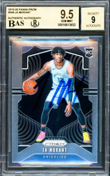 Ja Morant Autographed 2019-20 Panini Prizm Rookie Card #249 Memphis Grizzlies BGS 9.5 Auto Grade Mint 9 Beckett BAS Stock #228052