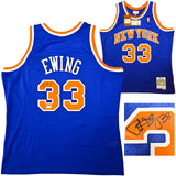 New York Knicks Patrick Ewing Autographed Blue Authentic Mitchell & Ness 1991-92 HWC Swingman Jersey Size XL Beckett BAS Witness Stock #214819