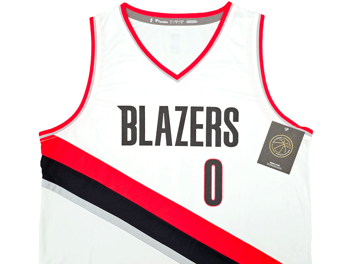 Portland Trailblazers Damian Lillard Autographed White Fanatics Jersey Size L Beckett BAS QR Stock #214826