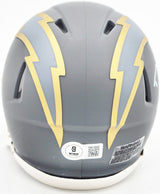 Derwin James Jr. Autographed Los Angeles Chargers Slate Gray Speed Mini Helmet Beckett BAS Witness Stock #230073