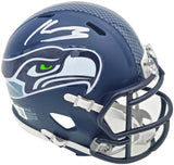 Kenneth Walker III Autographed Seattle Seahawks Blue Speed Mini Helmet Beckett BAS Witness Stock #230067