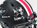 Archie Griffin, Eddie George & Troy Smith Autographed Ohio State Buckeyes Full Size Authentic Speed Helmet "Heisman" Beckett BAS Witness Stock #230104