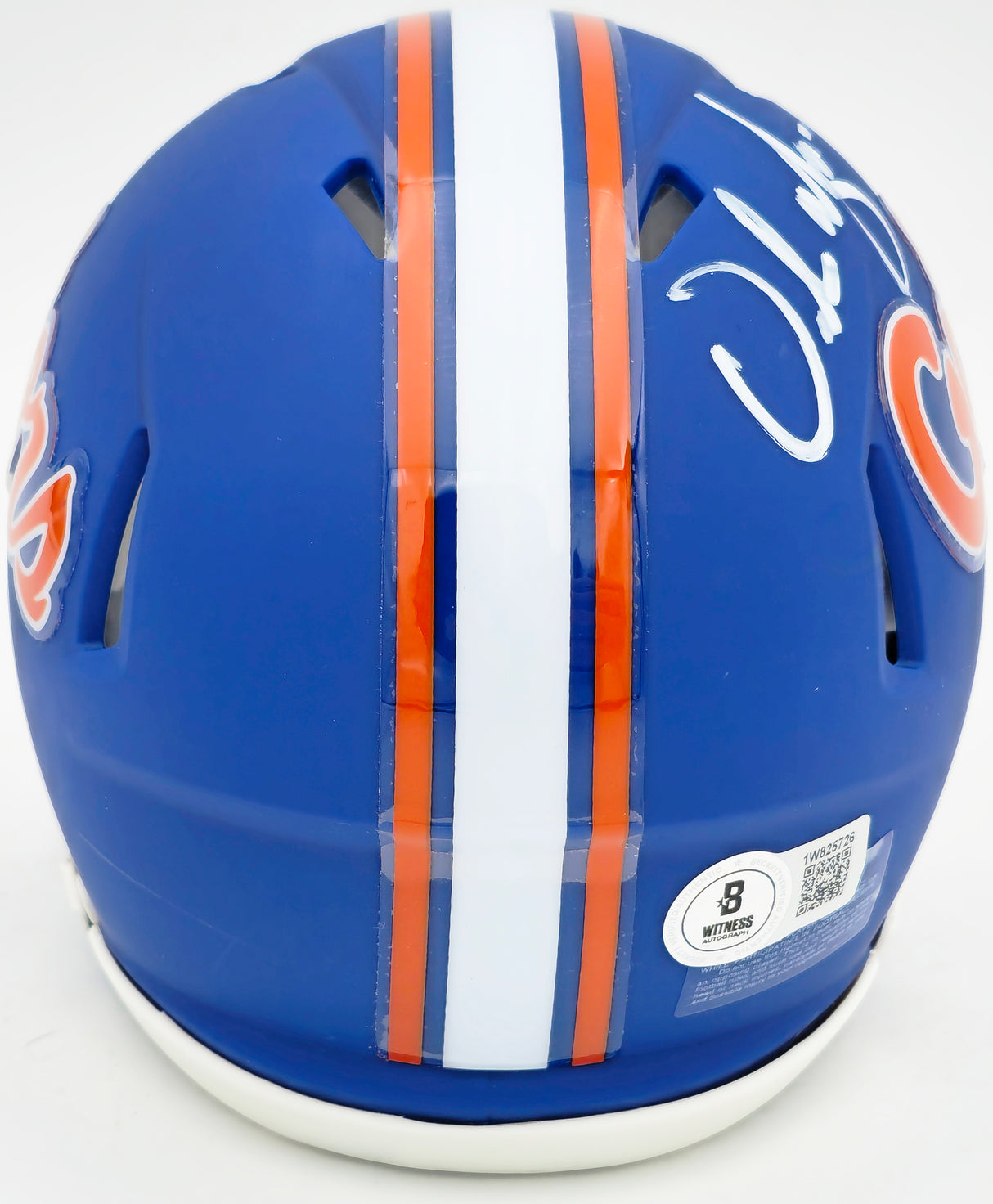 Urban Meyer Autographed Florida Gators Blue Speed Mini Helmet Beckett BAS Witness Stock #230115