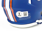 Urban Meyer Autographed Florida Gators Blue Speed Mini Helmet Beckett BAS Witness Stock #230115