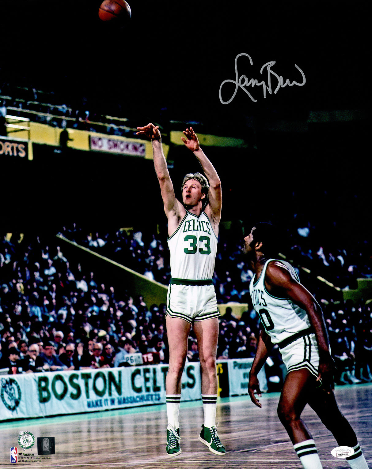 Larry Bird Autographed 16x20 Photo Boston Celtics JSA Stock #230032