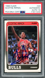 Scottie Pippen Autographed 1988-89 Fleer Rookie Card #20 Chicago Bulls Auto Grade Gem Mint 10 PSA/DNA #71811240