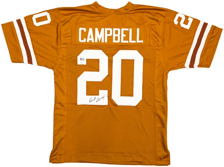 Texas Longhorns Earl Campbell Autographed Orange Jersey JSA Stock #228965