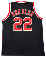 Portland Trailblazers Clyde Drexler Autographed Black & Red Jersey JSA Stock #228814