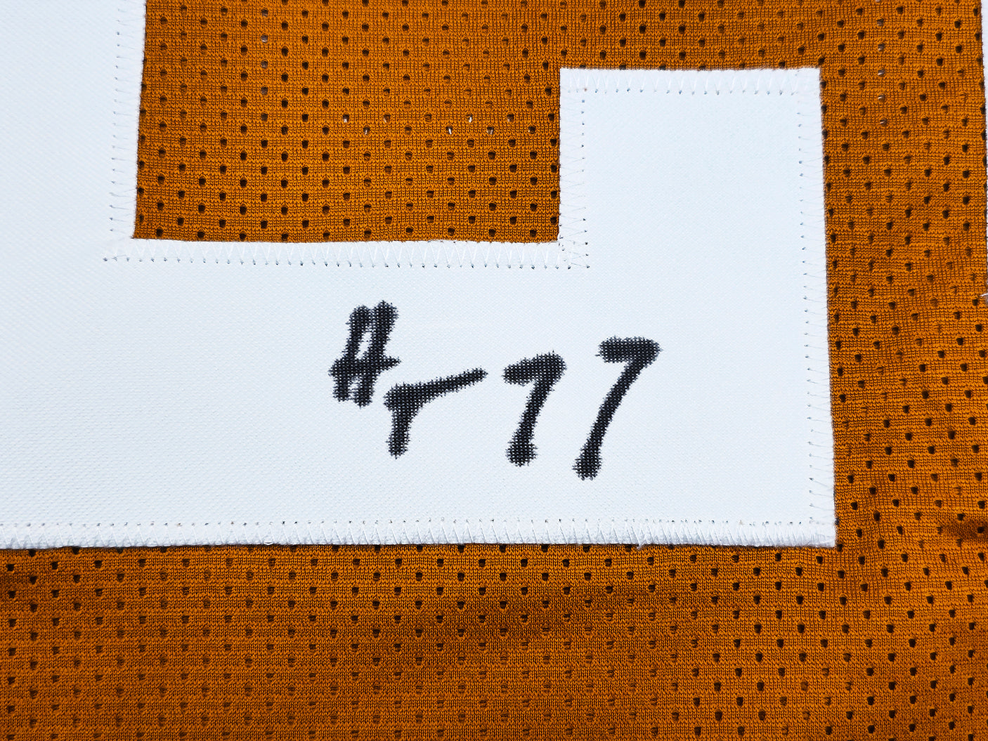 Texas Longhorns Earl Campbell Autographed Orange Jersey "HT 77" JSA Stock #228967