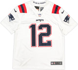 New England Patriots Tom Brady Autographed White Nike On Field Jersey Size L Fanatics Holo Stock #229517