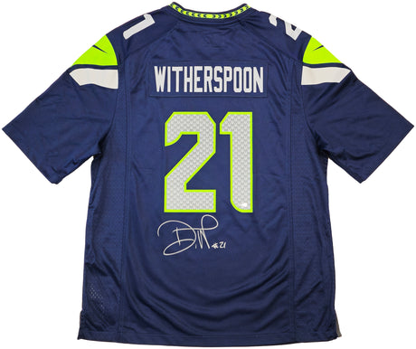 Seattle Seahawks Devon Witherspoon Autographed Blue Nike Jersey Size XL MCS Holo Stock #229508