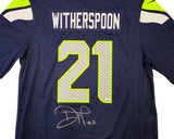 Seattle Seahawks Devon Witherspoon Autographed Blue Nike Jersey Size L MCS Holo Stock #229507