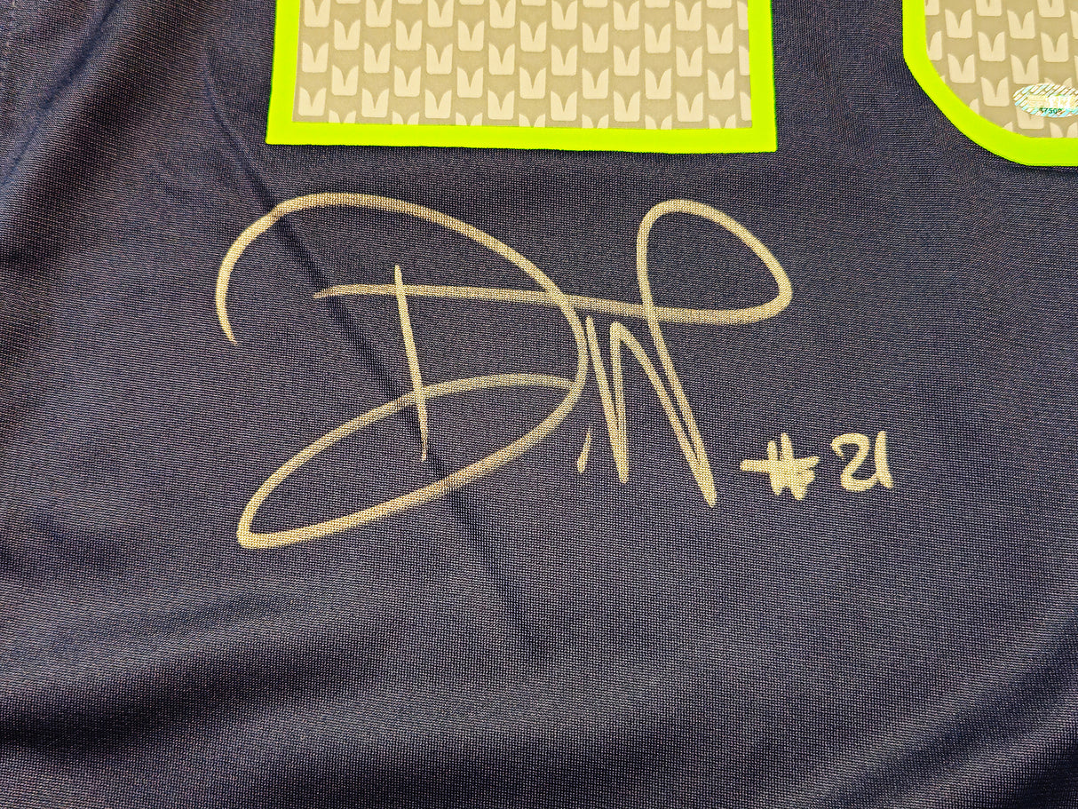 Seattle Seahawks Devon Witherspoon Autographed Blue Nike Jersey Size L MCS Holo Stock #229507