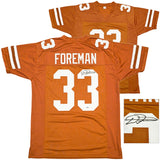 Texas Longhorns D'Onta Foreman Autographed Orange Jersey Beckett BAS Witness Stock #229534