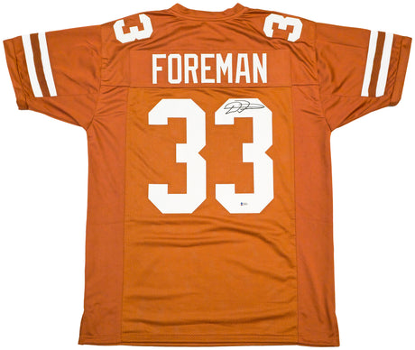 Texas Longhorns D'Onta Foreman Autographed Orange Jersey Beckett BAS Witness Stock #229534