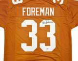 Texas Longhorns D'Onta Foreman Autographed Orange Jersey Beckett BAS Witness Stock #229534