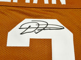 Texas Longhorns D'Onta Foreman Autographed Orange Jersey Beckett BAS Witness Stock #229534